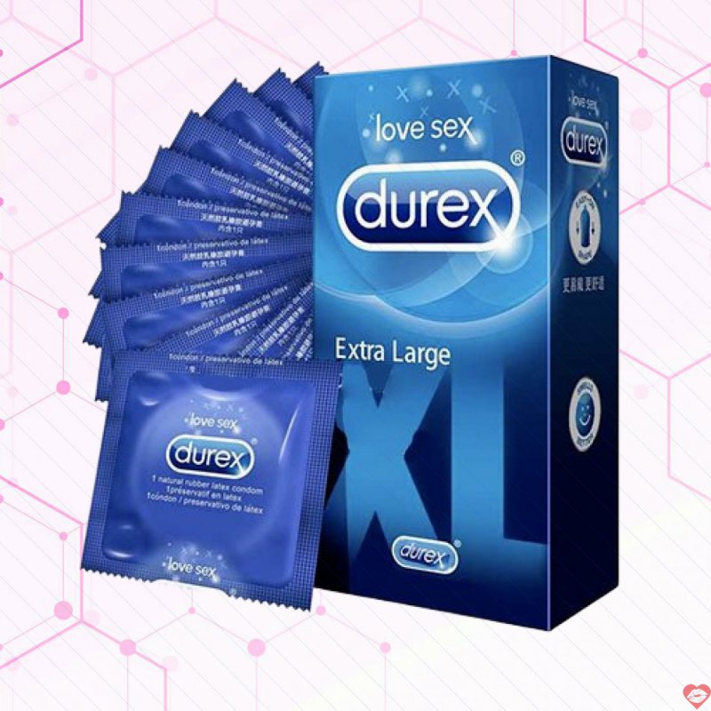 Bao cao su Durex Extra Large XL an toàn kích cỡ lớn 12 cái 