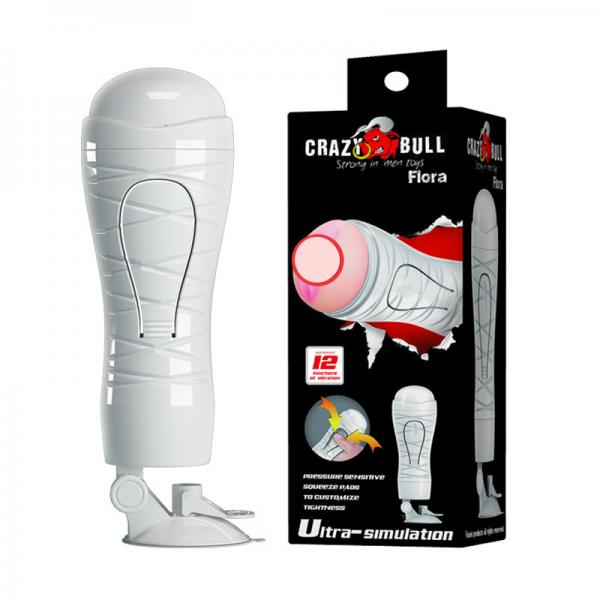 Âm đạo giả gắn tường tự động rung Crazy Bull Flora silicon cao cấp cho nam