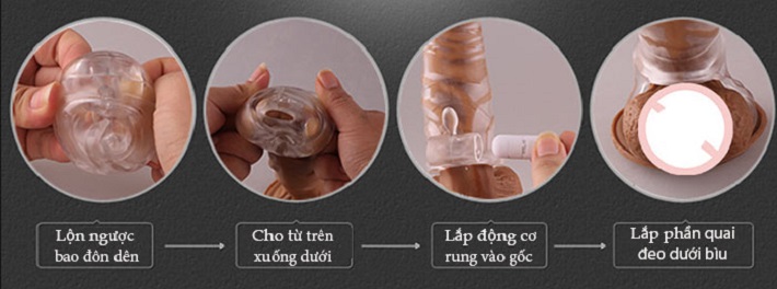  Phân phối Bao cao su đôn dên trong suốt Eve hở đầu có rung có dây đeo cao cấp