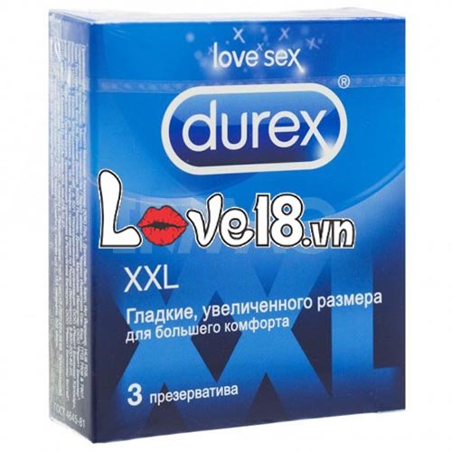  Bán Bao cao su Durex XXL size lớn hộp 3 cái giá rẻ