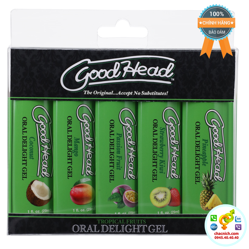  Địa chỉ bán Set 5 tuýp gel Hương vị Dừa Dâu Dứa Kiwi GoodHead Oral Delight Gel Tropical Fruits hàng mới về