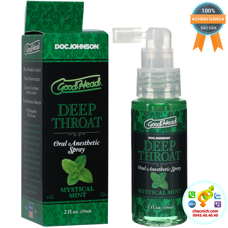  Cửa hàng bán Chai xịt quan hệ bằng miệng Doc Johnson Deep Throat Mystical Mint nhập khẩu