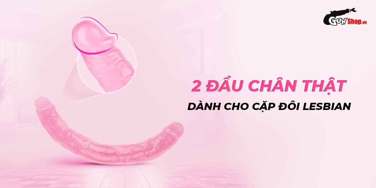 Dương vật giả 2 đầu Chisa Hi-Rubber 12.8 Inch Hồng