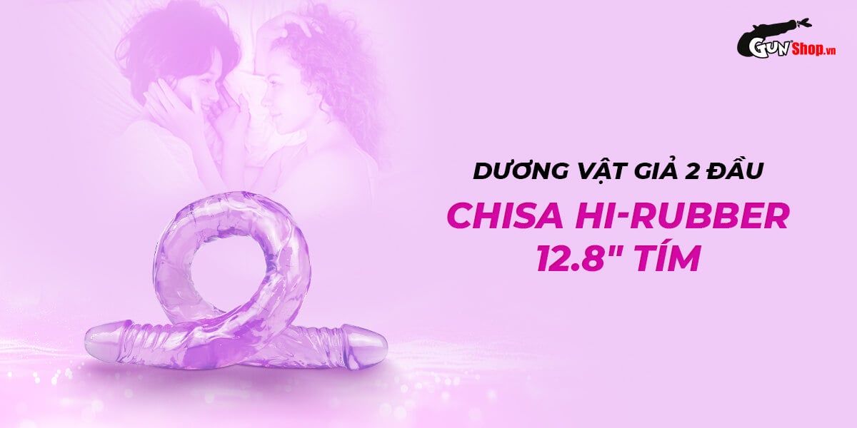 Dương vật giả 2 đầu Chisa Hi-Rubber 12.8 Inch Tím