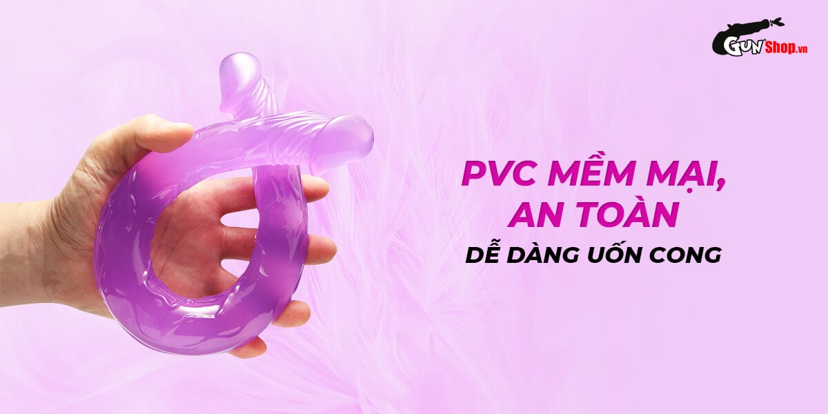 Dương vật giả 2 đầu Chisa Hi-Rubber 12.8 Inch Tím