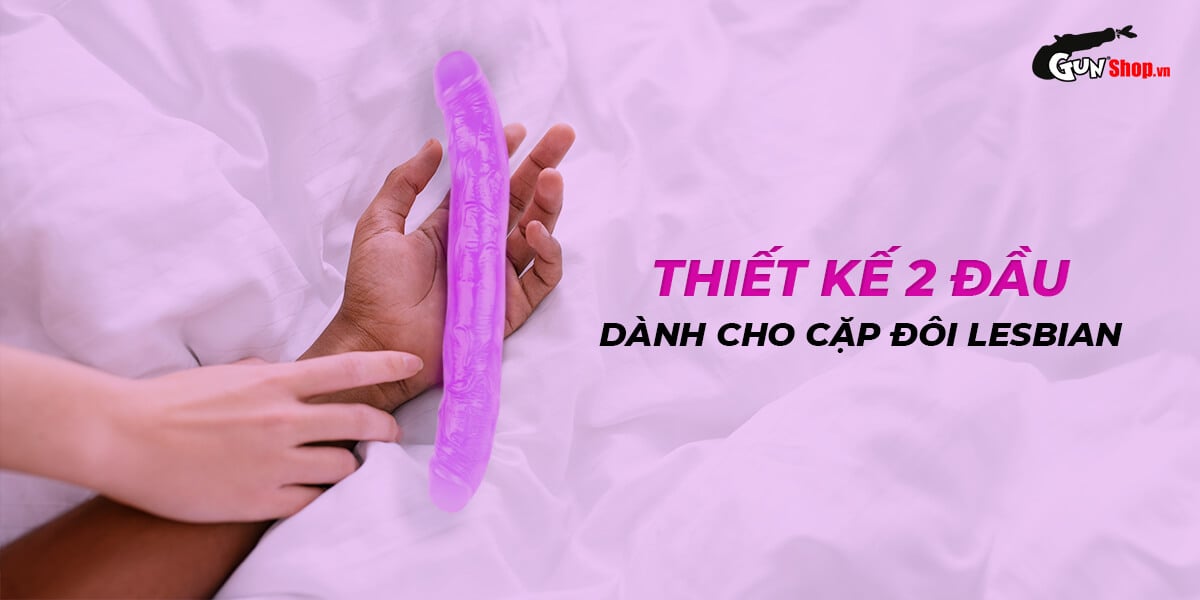Dương vật giả 2 đầu Chisa Hi-Rubber 12.8 Inch Tím