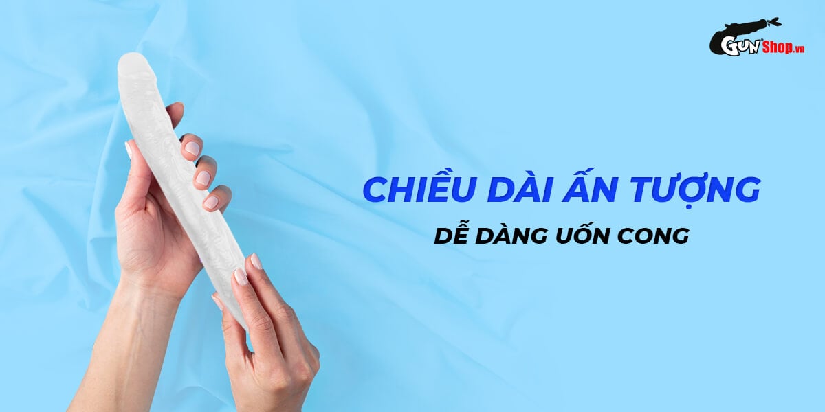 Địa chỉ bán Dương vật giả 2 đầu Chisa Hi-Rubber 12.8 Inch Trắng loại tốt