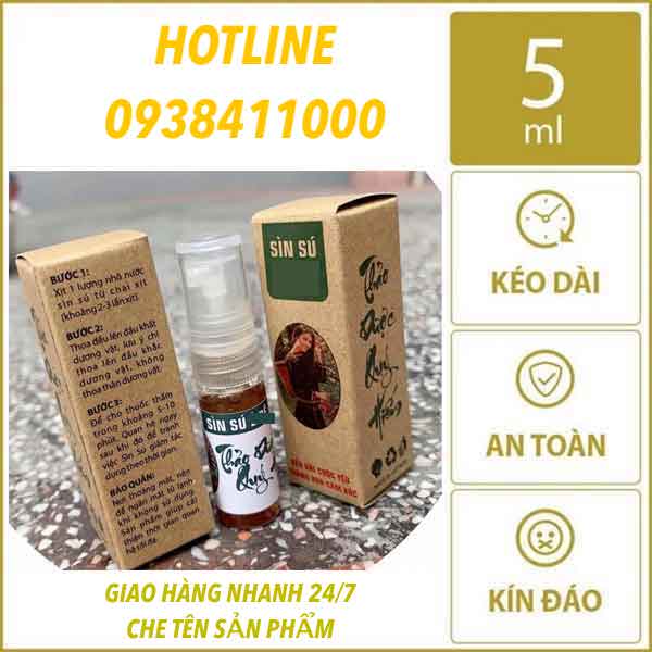  Sỉ Sìn sú dân tộc Ê Đê chính hãng dạng xịt kéo dài thời gian quan hệ chai nhỏ 5ml nhập khẩu