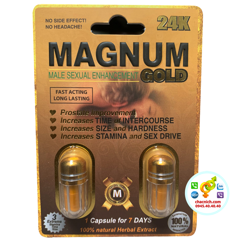  Sỉ Vỉ 2 viên uống Magnum Gold hỗ trợ nam giới cương cứng lâu ra và tăng kích thước DV hàng mới về